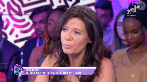 Nathalie (Les Anges) révèle pourquoi elle hésite à attaquer son ex, Vivian, en justice. Emission le "Mad Mag" sur NRJ12, le 15 juin 2016.