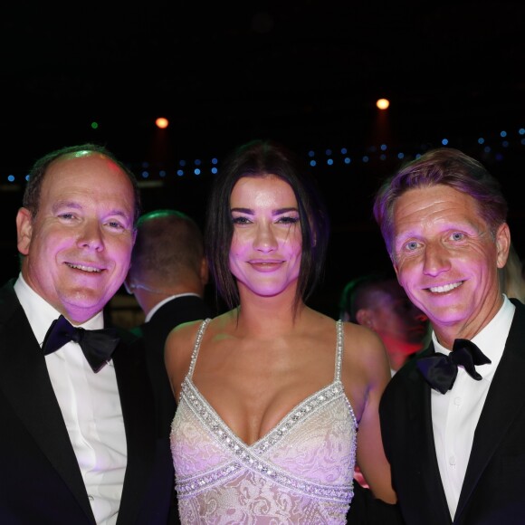 Exclusif - Le Prince Albert II de Monaco, Jacqueline McInnes Wood et Bradley Bell pendant la soirée de clôture du 56ème Festival de télévision de Monte-Carlo, le 16 Juin 2016. © Claudia Albuquerque/BestImage