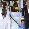 Exclusif - Amber Rose se promène avec son fils Sébastian le jour de son deuxième anniversaire à Los Angeles le 22 février 2015