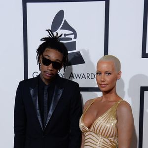 Wiz Khalifa et sa femme Amber Rose à la 56eme ceremonie des Grammy Awards a Los Angeles, le 26 janvier 2014