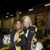 Caroline Receveur et Anaïs Camizuli - L'équipe de l'émission "Le Mag" sur NRJ 12 fait du Karting à Wissous le 9 avril 2014