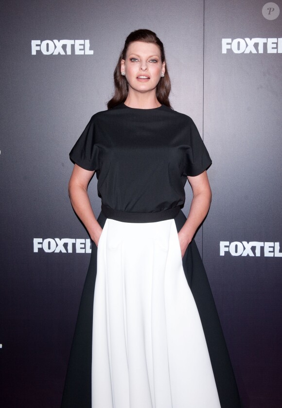 Linda Evangelista à la soirée "Foxtel Upfronts" à Sydney en Australie le 30 octobre 2014.
