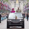 La reine Elisabeth II d'Angleterre et le prince Philip, duc d'Edimbourg - La famille royale d'Angleterre sur l'avenue The Mall à Londres à l'occasion du 90ème anniversaire de la reine 12 Juin 2016.