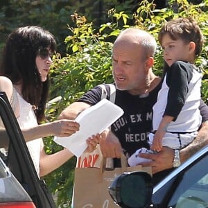 Selma Blair à Los Angeles avec son fils Arthur et son ex compagnon Jason Bleick, le père de Arthur le 15 mars 2016