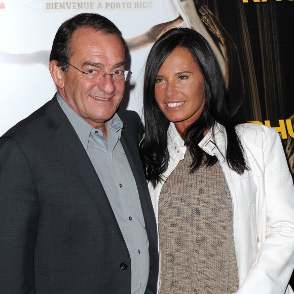 Jean Pierre Pernault et sa femme Nathalie Marquay - Archives - People à l'avant première du film "Rhum express" au Gaumont Marignan à Paris, le 8 novembre 2011