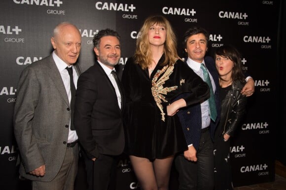 Nicolas Domenach, Sébastien Knafo, Daphné Bürki, Ariel Wizman, Mathilde Terrier - Soirée des animateurs du Groupe Canal+ au Manko à Paris. Le 3 février 2016