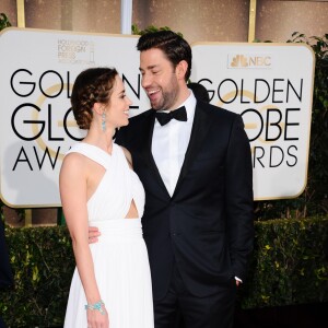 Emily Blunt et son mari John Krasinski - 72e édition des Golden Globe Awards à Beverly Hills, le 11 janvier 2015.