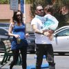Megan Fox enceinte et Brian Austin Green sont allés déjeuner avec leurs enfants Noah et Bodhi à Studio City, le 1er juillet 2016
