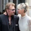 Johnny Hallyday et sa femme Laeticia - Sorties du défilé de mode Haute-Couture automne-hiver 2016/2017 "Christian Dior" à Paris. Le 4 juillet 2016 © CVS-Veeren / Bestimage