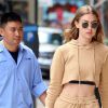 Gigi Hadid se promène dans les rues de New York, le 5 juillet 2016  Model Gigi Hadid is seen out and about in New York City, New York on July 5, 2016. She was wearing a beige crop top with matching shorts with flats05/07/2016 - New York