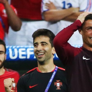 Joie de l'équipe portugaise et de Cristiano Ronaldo vainqueur de l'EURO 2016