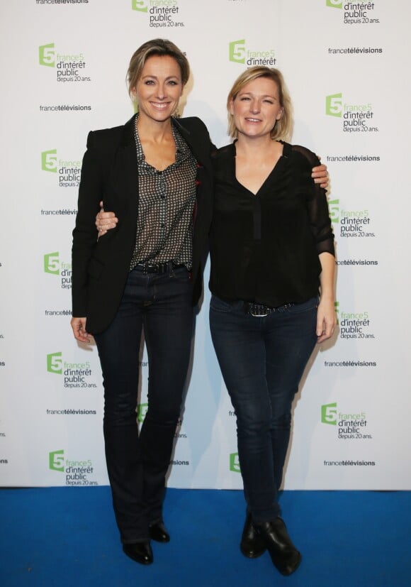 Anne-Sophie Lapix et Anne-Elisabeth Lemoine - Soirée du 20ème anniversaire de France 5 à la Cité de la mode et du design à Paris, le 27 novembre 2014.