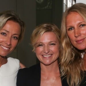 Anne-Sophie Lapix, Anne-Elisabeth Lemoine, Agathe Lecaron - Soirée de rentrée du groupe France Télévisions au Palais de Tokyo à Paris, le 26 août 2014.