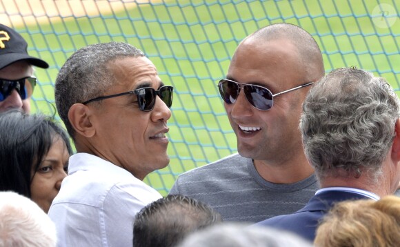 Le président des États-Unis Barack Obama et Derek Jeter à la Havane. Le 22 mars 2016.