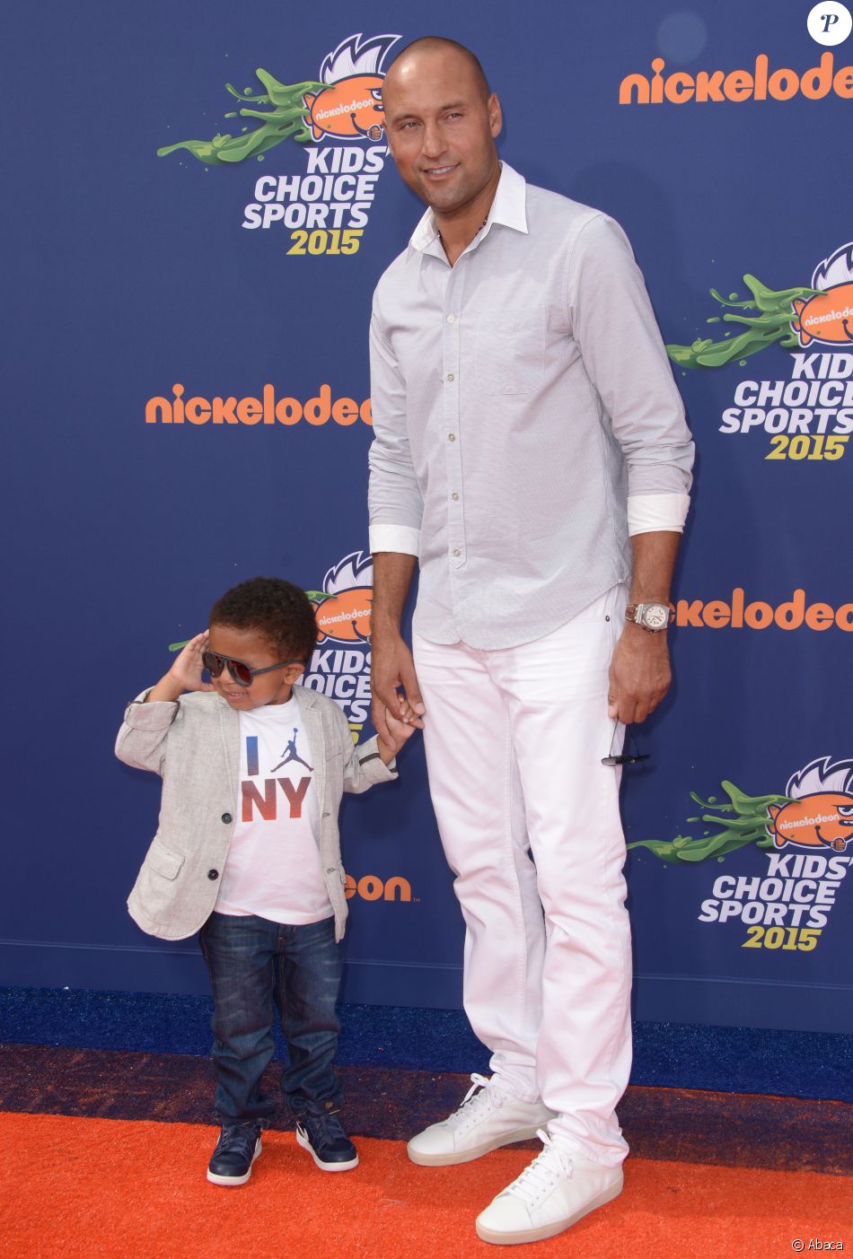 Derek Jeter et son neveu Jalen Jeter Martin aux Nickelodeon Kids ...