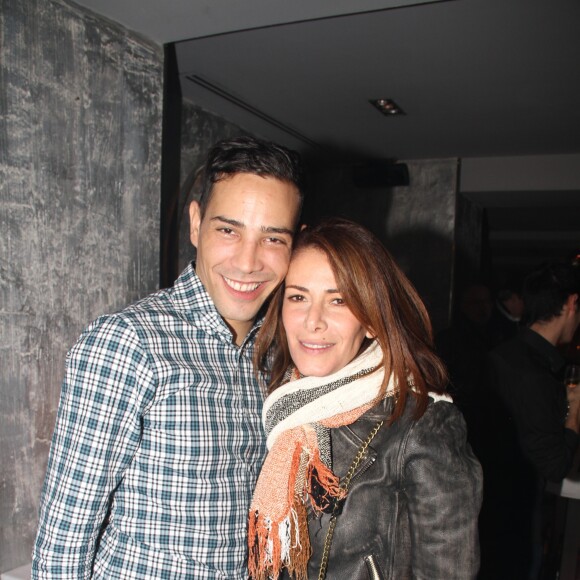 Exclusif - Steevy Boulay et Elsa Fayer - Steevy Boulay fête son 34ème anniversaire dans le bar restaurant le "Who's" dans le Marais à Paris le 19 février 2014.