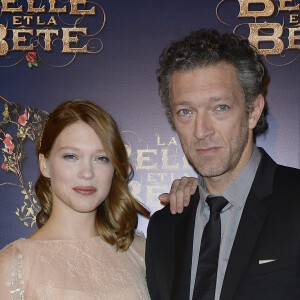 Léa Seydoux et Vincent Cassel - Première du film "La Belle et La Bête" à Paris le 9 février 2014.