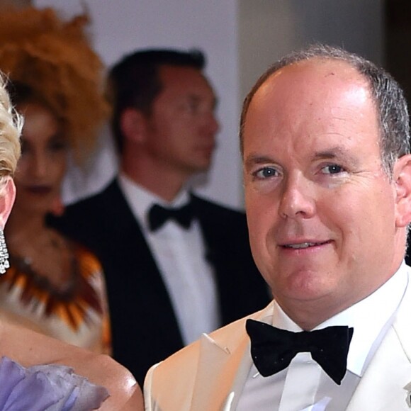 Le prince Albert II de Monaco et sa femme la princesse Charlène de Monaco - 68ème gala de la Croix-Rouge monégasque dans la salle des Etoiles du Sporting Monte-Carlo à Monaco, le 23 juillet 2016. © Bruno Bebert/Bestimage