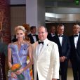 Le prince Albert II de Monaco et sa femme la princesse Charlène de Monaco - 68ème gala de la Croix-Rouge monégasque dans la salle des Etoiles du Sporting Monte-Carlo à Monaco, le 23 juillet 2016. © Bruno Bebert/Bestimage