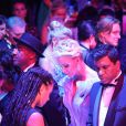 Le prince Albert II de Monaco et sa femme la princesse Charlène de Monaco ainsi que l'assistance ont observé une minute de silence en mémoire des victimes de l'attentat du 14 juillet à Nice durant le 68ème Gala de la Croix-Rouge monégasque dans la Salle des Etoiles du Sporting de Monaco, le 23 juillet 2016. © Pool Restreint Monaco/Bestimage