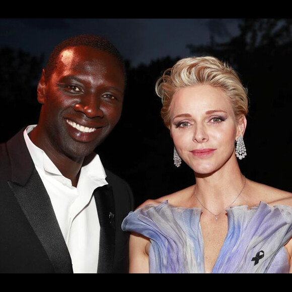 Semi Exclusif : Omar Sy et la princesse Charlène de Monaco - Cocktail - 68ème gala de la croix rouge Monégasque dans la salle des Etoiles du Sporting Monte-Carlo à Monaco, le 23 juillet 2016. © Claudia Albuquerque/Bestimage