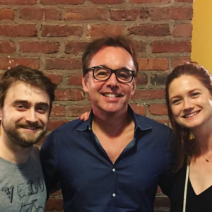 Daniel Radcliffe, Chris Colombus et Bonnie Wright posent (photo phostée le 22 juillet 2016)