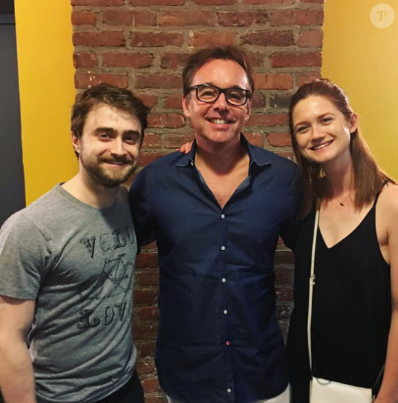 Daniel Radcliffe, Chris Colombus et Bonnie Wright posent (photo phostée le 22 juillet 2016)