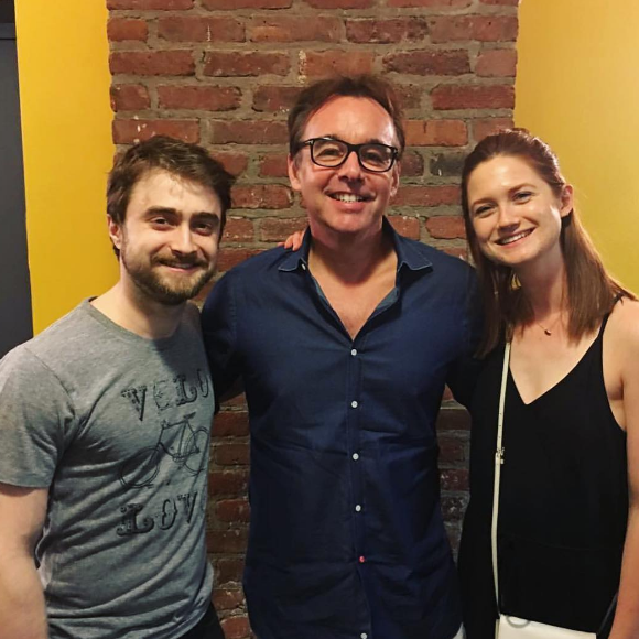 Daniel Radcliffe, Chris Colombus et Bonnie Wright posent (photo phostée le 22 juillet 2016)