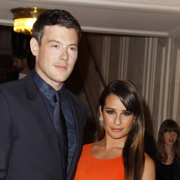 Lea Michele et Cory Monteith  au défile Versace à Paris, le 1er juillet 2012