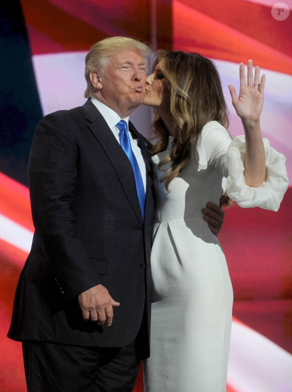 Donald Trump et sa femme Melania Trump lors du 1er jour de la convention républicaine à Cleveland, le 18 juillet 2016.