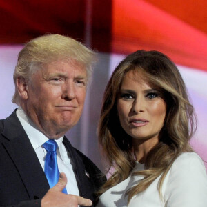 Donald Trump et sa femme Melania Trump lors du 1er jour de la convention républicaine à Cleveland, le 18 juillet 2016.