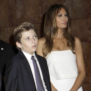 Barron Trump, Melania Trump - Donald Trump se déclare candidat à l'investiture républicaine pour la présidentielle de 2016 lors d'une conférence à New York, le 16 juin 2015.