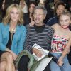 Vanessa Paradis, Jean-Paul Goude et Lily-Rose Depp - People au défilé de mode "Chanel", collection prêt-à-porter printemps-été 2016, au Grand Palais à Paris. Le 6 Octobre 2015