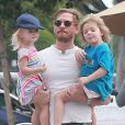 Will Kopelman, l'ex-mari de Drew Barrymore, est allé déjeuner avec ses enfants Olive et Frankie à West Hollywood, le 28 juin 2016
