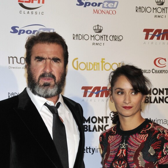 Eric Cantona et sa femme Rachida Brakni à Monaco le 17 Avril 2012.