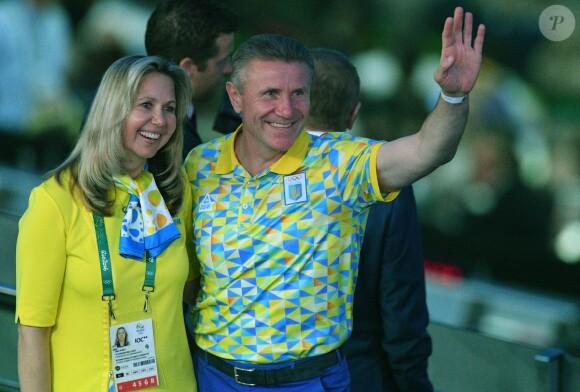 Sergueï Bubka dans les tribunes du stade Maracanã le 5 août 2016 lors de la cérémonie d'ouverture des Jeux olympiques de Rio de Janeiro.