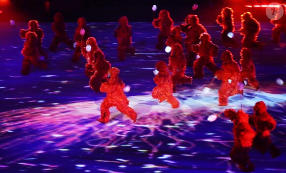 Cérémonie d'ouverture des Jeux Olympiques (JO) de Rio 2016 à Rio de Janeiro, Brésil le 5 aout 2016.   Performers take part in the opening ceremony of the Rio 2016 Summer Olympic Games at the Maracana Stadium.05/08/2016 - Rio de Janeiro