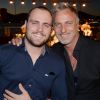 Semi-Exclusif - David Ginola avec son fils Andréa à la soirée annuelle tropézienne organisée par Marcel Campion au restaurant "La Bouillabaisse Plage". Ce dernier y a convié tous ses amis en vacances à Saint-Tropez, notamment Félix Gray et Régine qui y ont donné un concert. Saint-Tropez le 5 août 2016. © Rachid Bellak/Bestimage