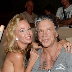 Semi-Exclusif - La princesse Camilla de Bourbon-Deux-Siciles et Mickey Rourke à la soirée annuelle tropézienne organisée par Marcel Campion au restaurant "La Bouillabaisse Plage". Saint-Tropez le 5 août 2016. © Rachid Bellak/Bestimage