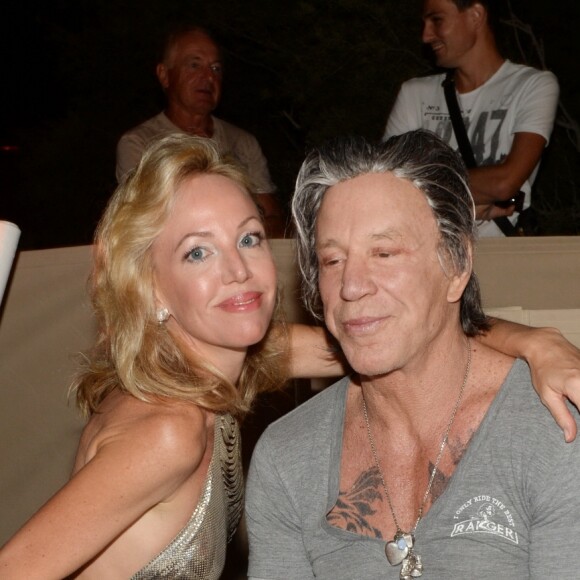 Semi-Exclusif - La princesse Camilla de Bourbon-Deux-Siciles et Mickey Rourke à la soirée annuelle tropézienne organisée par Marcel Campion au restaurant "La Bouillabaisse Plage". Saint-Tropez le 5 août 2016. © Rachid Bellak/Bestimage