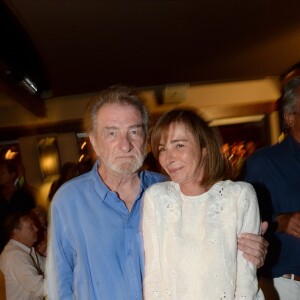 Semi-Exclusif - Eddy Mitchell et sa femme Muriel Bailleul à la soirée annuelle tropézienne organisée par Marcel Campion au restaurant "La Bouillabaisse Plage".Saint-Tropez le 5 août 2016. © Rachid Bellak/Bestimage