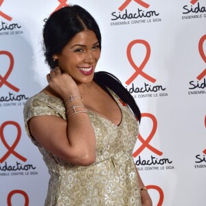 Ayem Nour enceinte - Soirée de lancement du Sidaction 2016 au Musée du Quai Branly à Paris le 7 mars 2016. © Giancarlo Gorassini/Bestimage