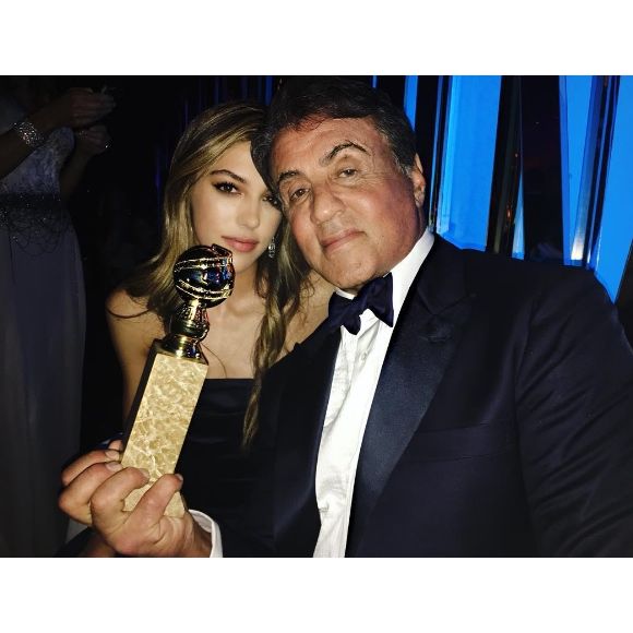 Sistine et Sylvester Stallone sur une photo publiée sur Instagram le 11 janvier 2016
