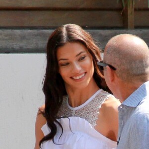 Adriana Lima, Matt Lauer, Al Roker et Alessandra Ambrosio sur le tournage de l'émission "Today" à Rio de Janeiro. Le 9 août 2016.