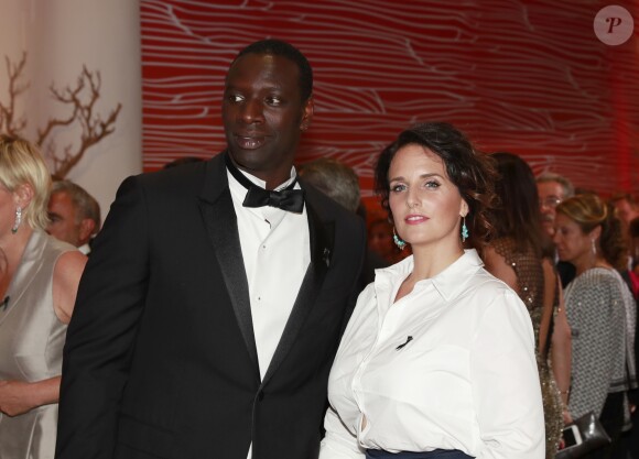 Omar Sy et sa femme Hélène lors du 68ème gala de la croix rouge Monégasque dans la salle des Etoiles du Sporting Monte-Carlo à Monaco, le 23 juillet 2016