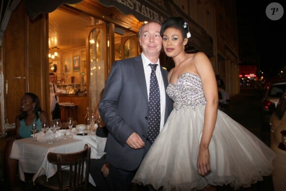 Exclusif - Philippe Chevallier et sa femme Tiffany lors du dîner du mariage au restaurant Joséphine "Chez Dumonet" à Paris le 26 juillet 2016