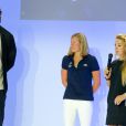 Teddy Riner, Aurelie Muller et Pauline Ferrand-Prevot - Initiative pour les 100 jours avant Rio 2016, le 27 avril 2016 à Paris