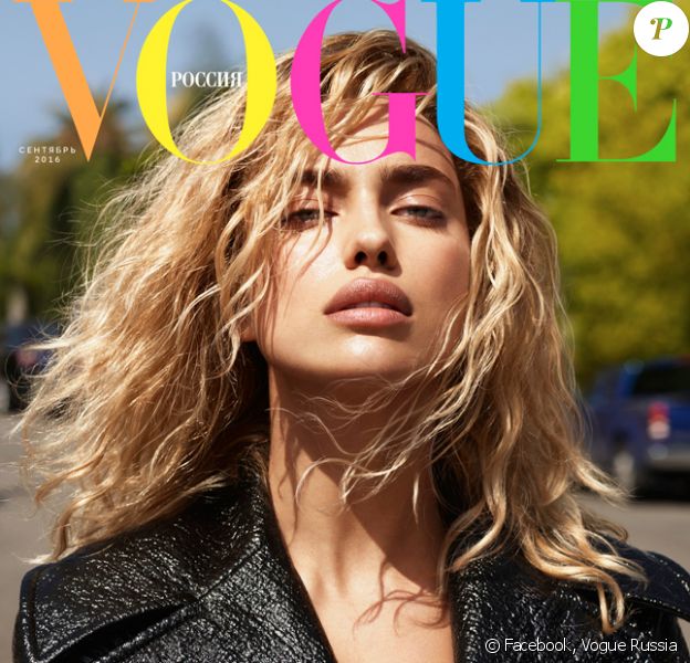 Irina Shayk en couverture du numéro de septembre 2016 du magazine Vogue Russia. Photo par Mert et Marcus.
