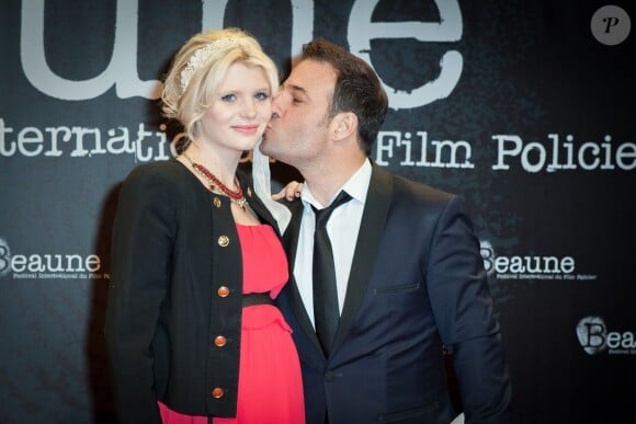 Mario Barravecchia et sa compagne lors de l'ouverture du festival international du film de Beaune le 25 mars 2015