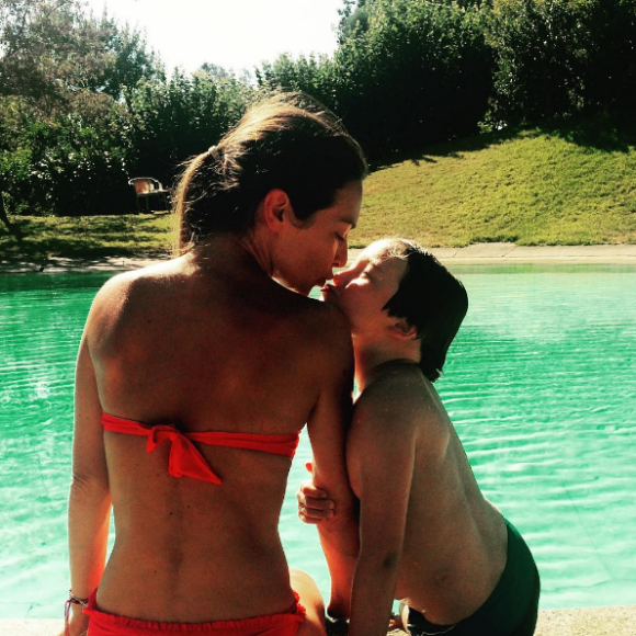 Emmanuelle Boidron et ses enfants passent de belles vacances au Portugal. Août 2016.